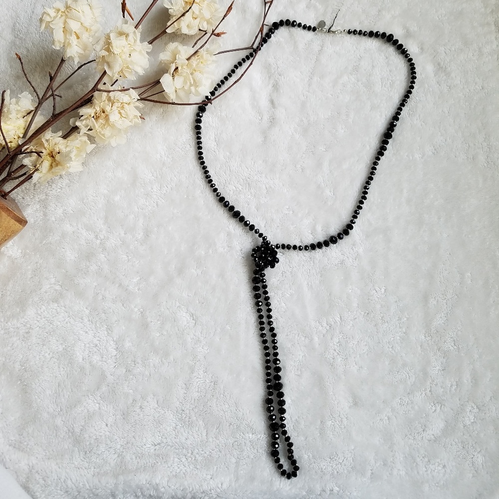 White House Black Market Long Glass Bead Necklace